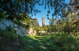 Die Burgruine der Burg Neuberg in Podhradí